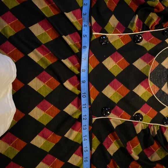 Vibrant Harlequin Patterned Dress - Picture 5 of 6